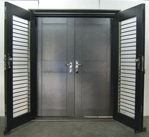 house double metal door|residential steel security double doors.